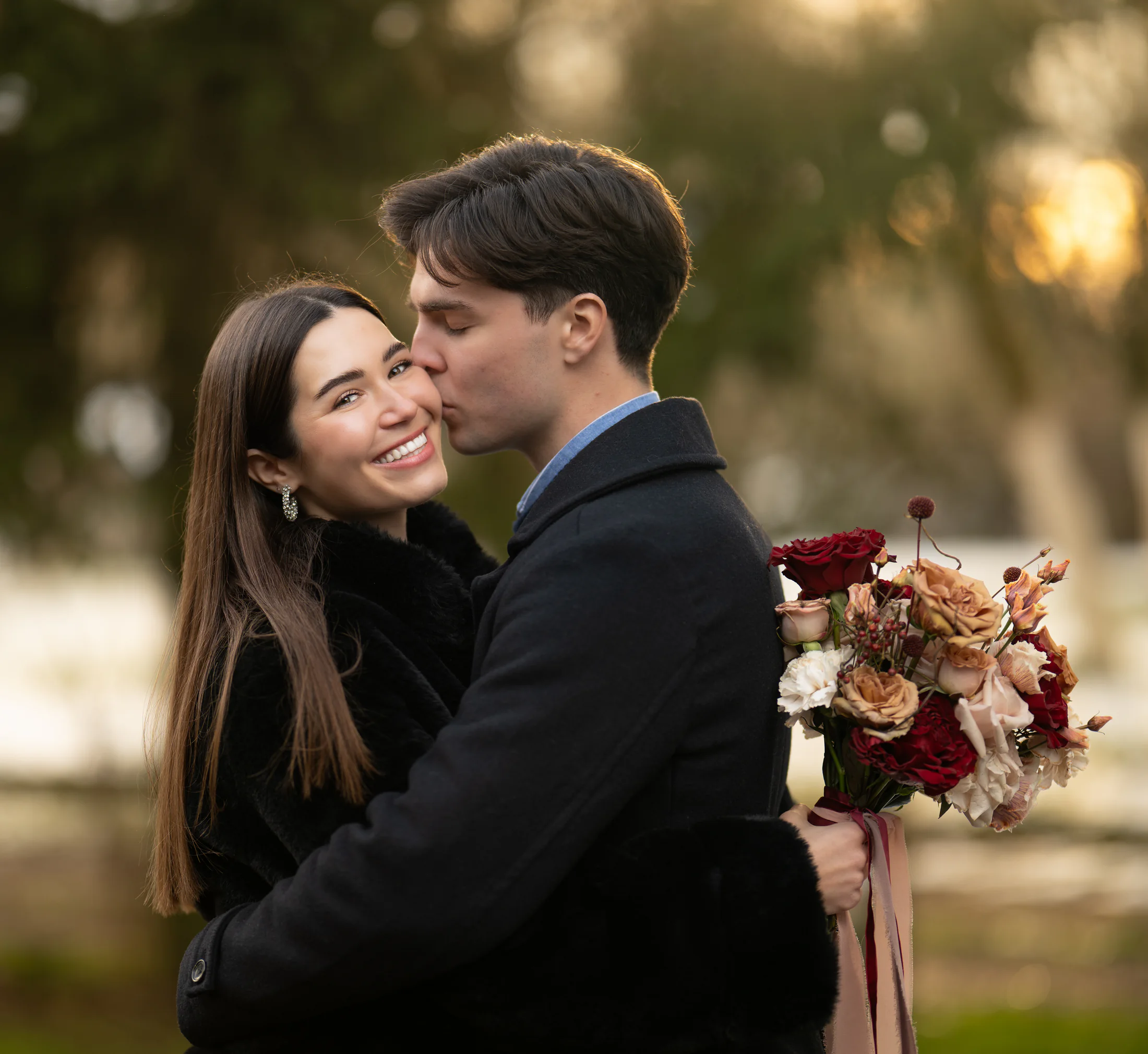 Joyful couple sharing a quiet human moment